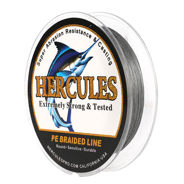 HERCULES 100M 109Yds Grey 10lb-420lb PE Braid Fishing Line 12 Strands HERCULES